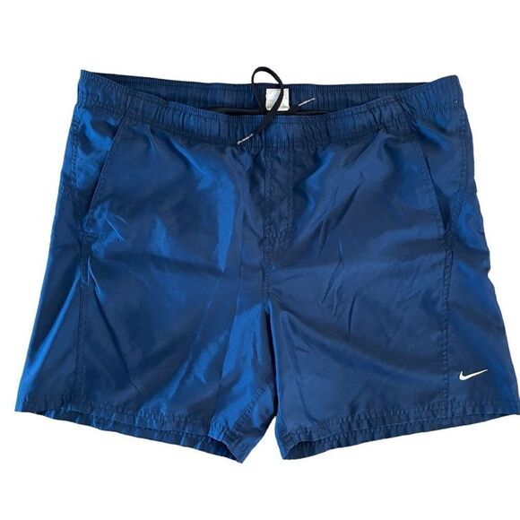 Nike Mens Board Shorts Swim Trunks Elastic Waist Navy Blue Polyester Size 40 - Picture 1 of 7